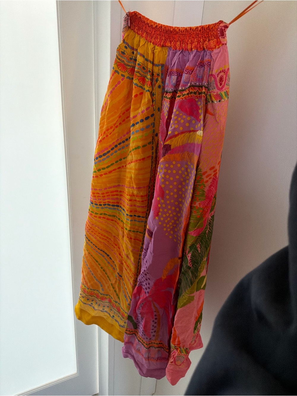 Farm Rio Boho Patchwork Maxi Skirt